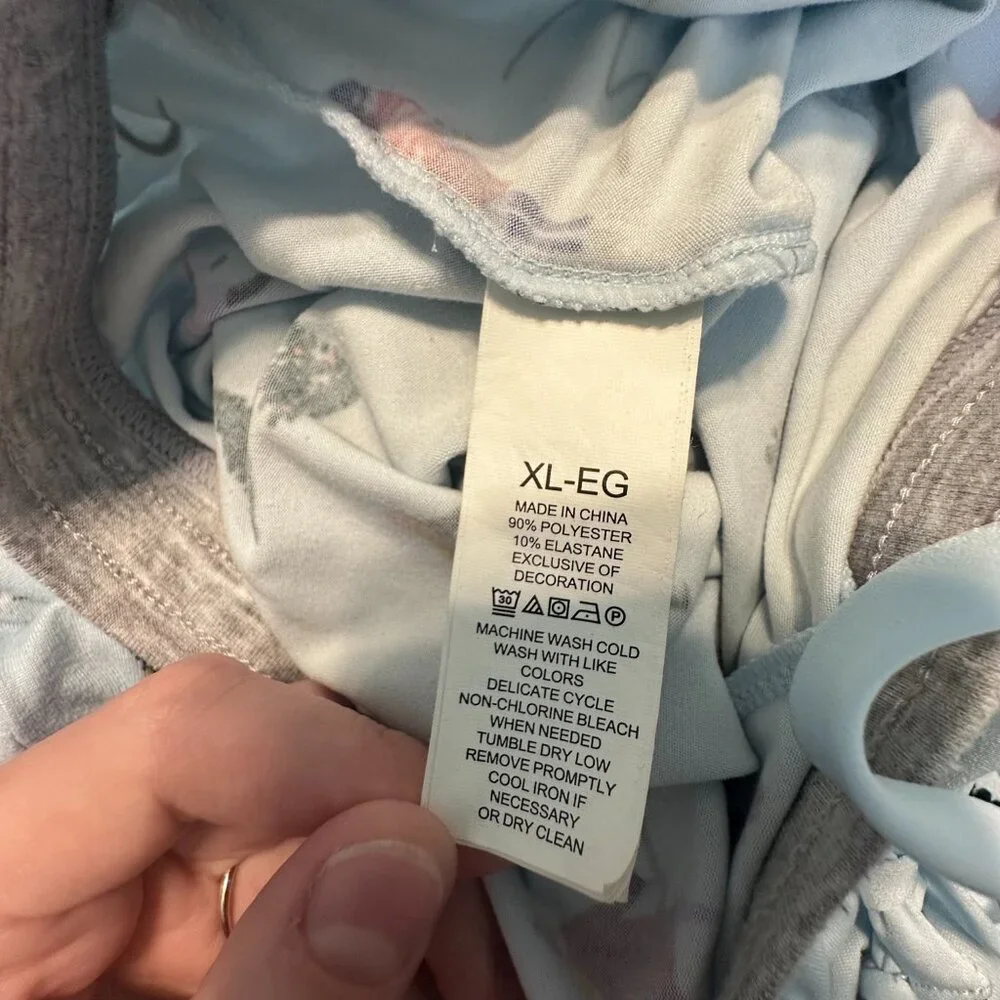 Kate Spade Holiday Christmas Skating Winter Blue Gray Jogger Pajamas Size XL - Picture 12 of 12